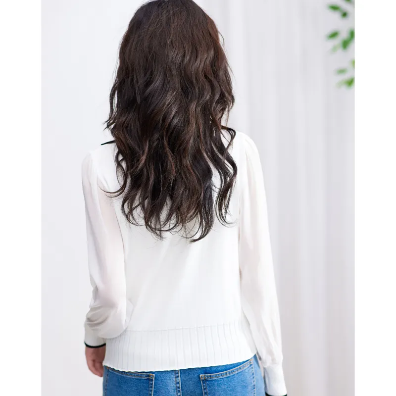 Love Elaine Spring Fall Knitwear Women's White-4