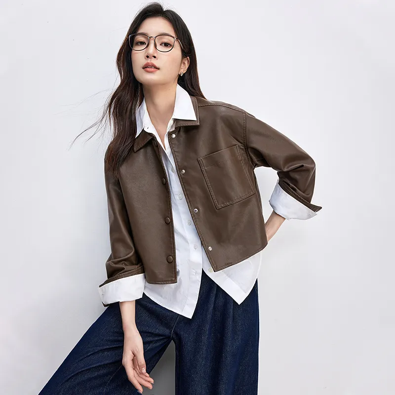 SENTUBILA Leather Jacket Women's-3