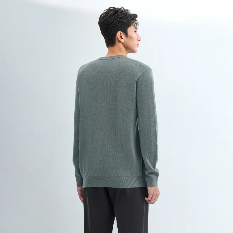 HLA Base Round Neck Long Sleeved Knitwear Men's-15