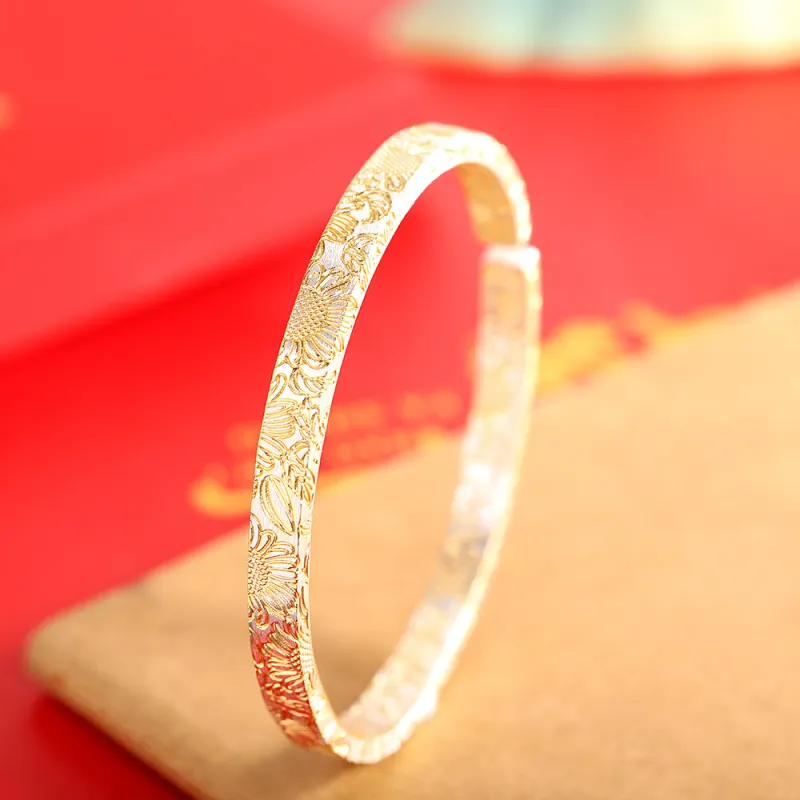 LIUXIN S999 Fine Silver Sterling Silver Bracelets Women's-3
