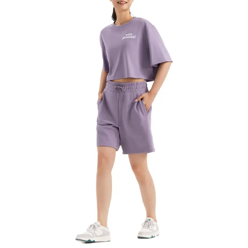 DECATHLON Drop Shoulder Sleeve T Shirt Women's Smokey Mauve-5