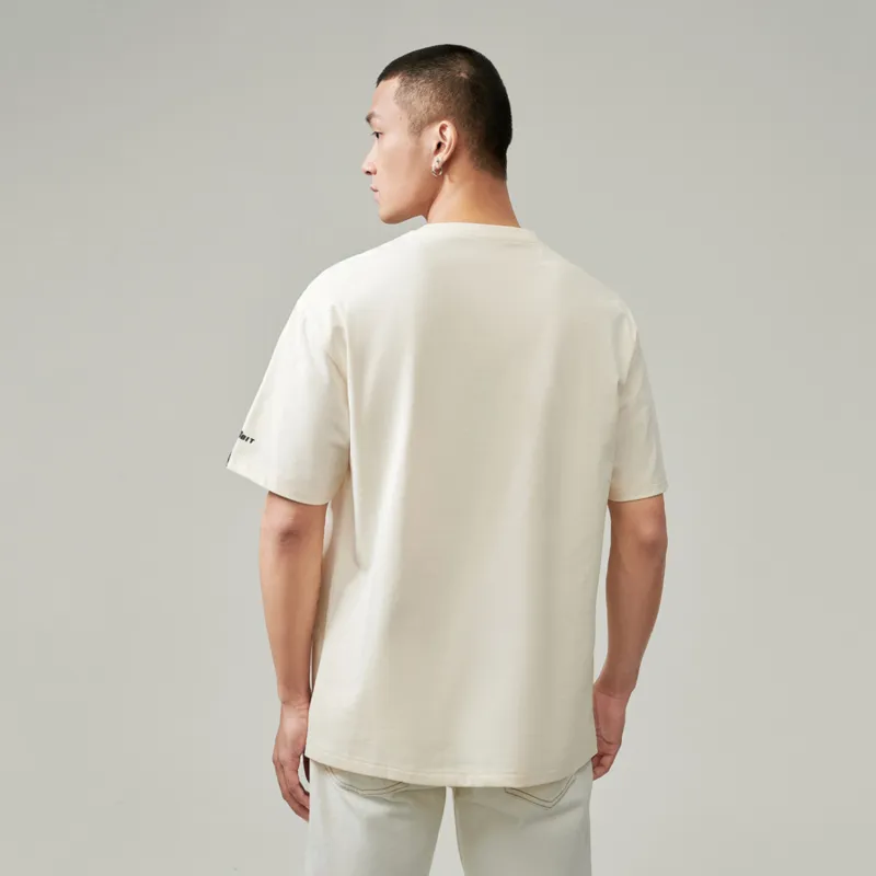 HLA T Shirts Men Cooling Antibacterial Beige Apricot Pattern CT-2