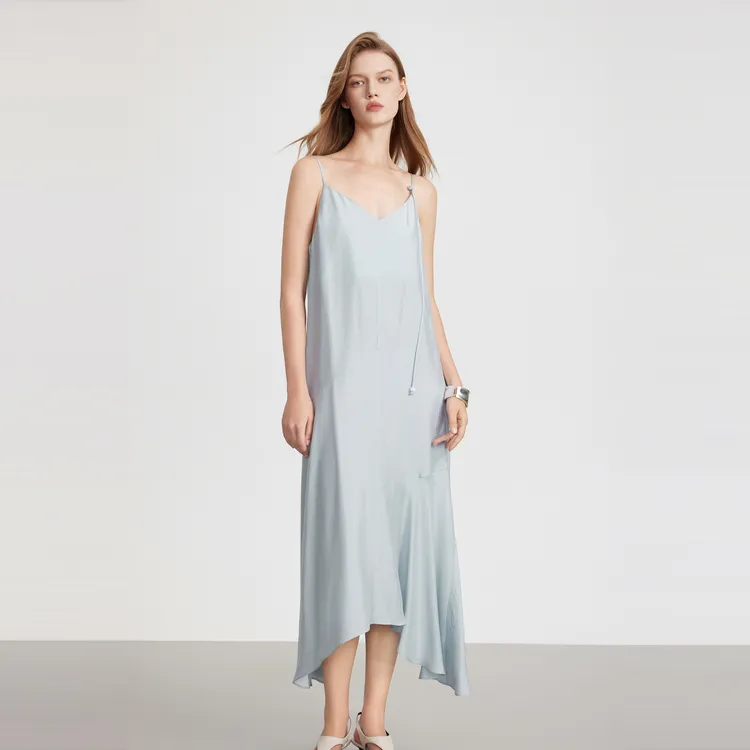 ELLE Slip Dresses Women's Light Blue-2
