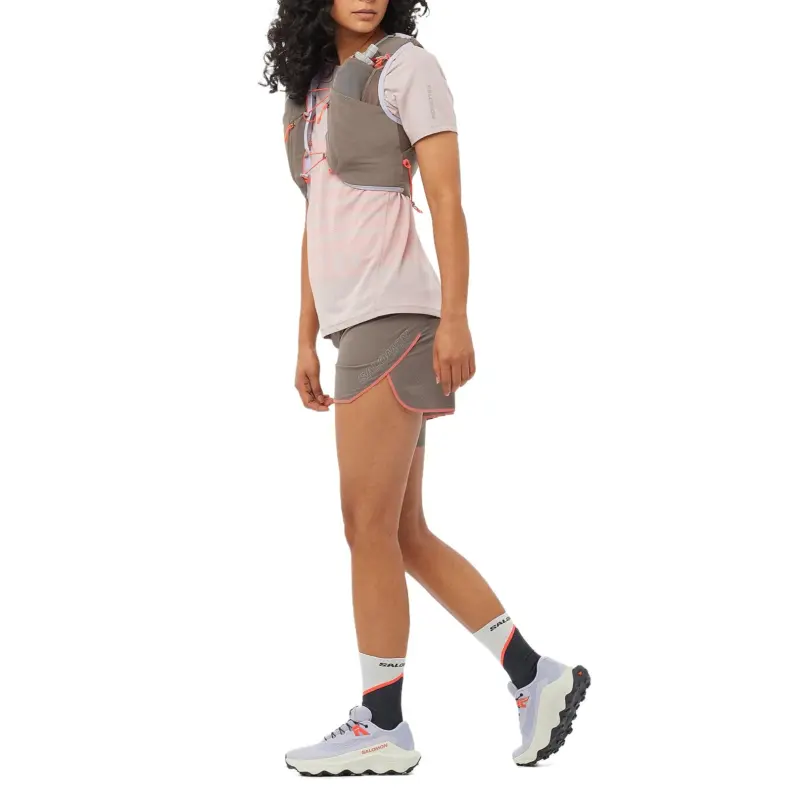 SALOMON SENSE AEROGRAPHIC Regular T Shirt Women's Light Pink/Flame Red-3