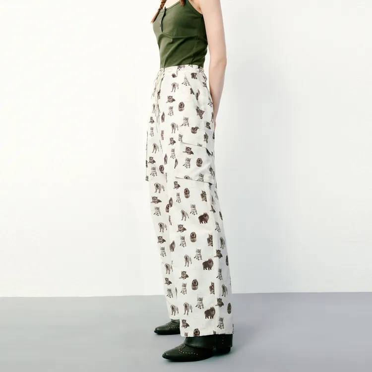 LEDIN Casual Pants Women's Multicolor Print-4