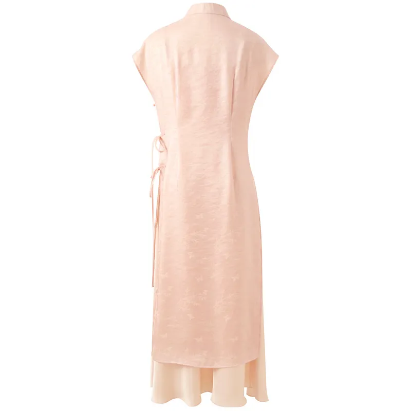 3COLOUR Short Sleeved Dress Women's Light Pink Floral-1