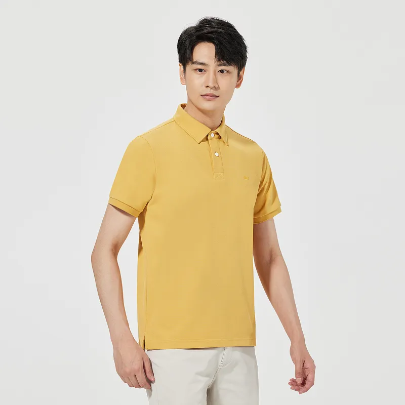 LESS IS MORE Polo Shirt Men's Earth Yellow Gray-3
