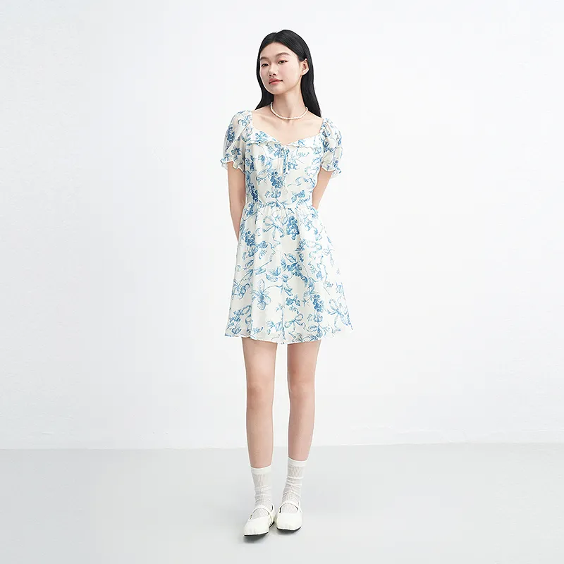 LEDIN Short Sleeved Dress Women's Sail Blue-3
