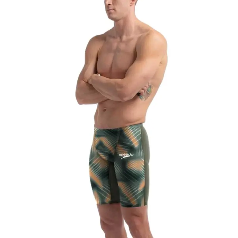 Speedo Swimming Shorts Men's Green Orange Color-4