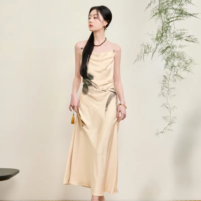 3COLOUR Slip Dresses Women's Champagne-3