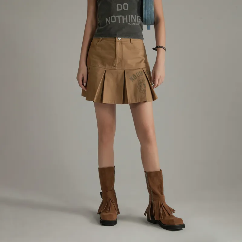 NO ONE ELSE Casual Short Skirts Women's Coffee-2