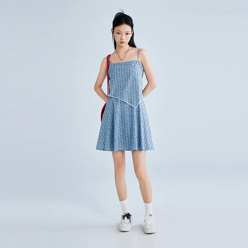 LEDIN Slip Dresses Women's Denim Light Blue-3