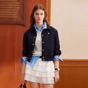 Teenie Weenie Cropped Coat Women's Navy Blue