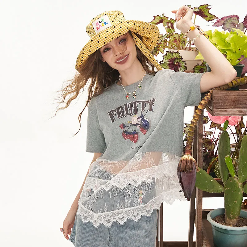 ELF SACK Drop Shoulder Sleeve T Shirt Women's-4