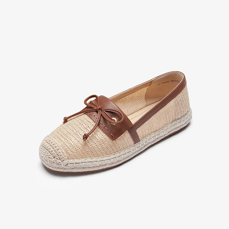 LE SAUNDA Espadrilles Women's Milk Tea Apricot+Brown BEF/Cream White OWF-2
