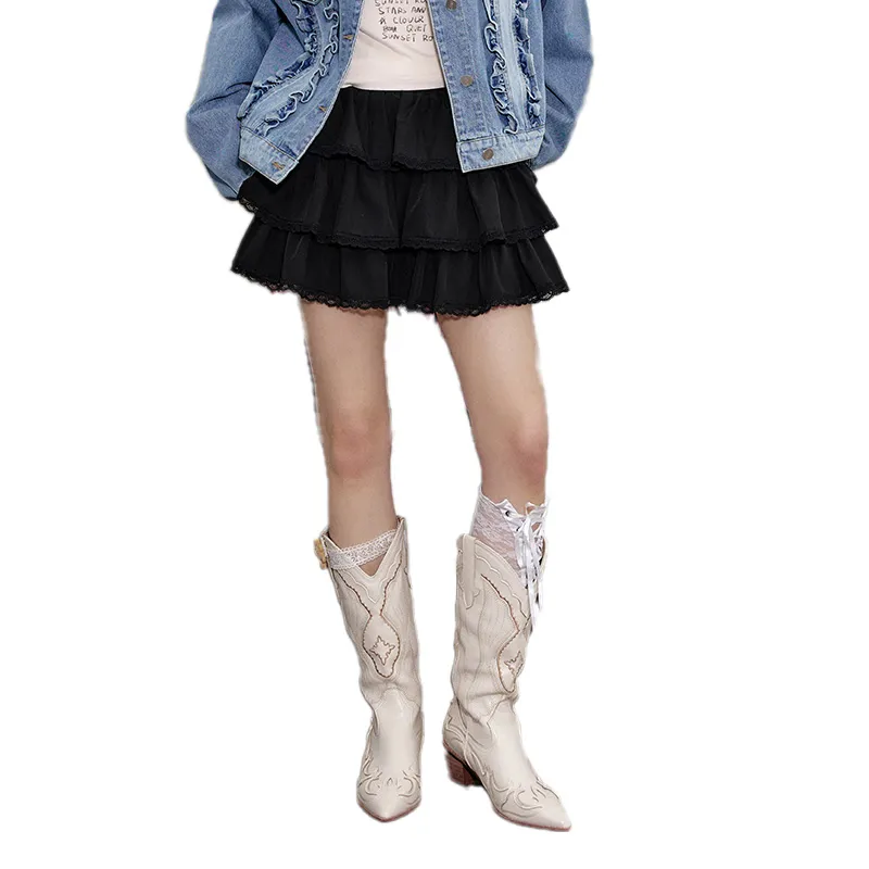 ELF SACK Casual Short Skirts Women's Ballet Black-0