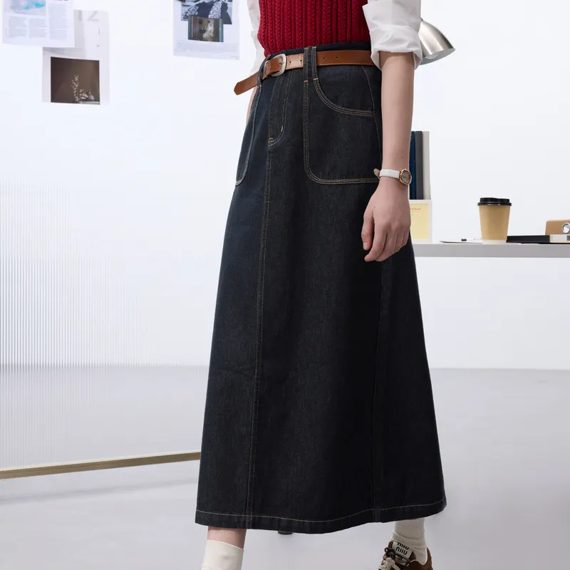 3COLOUR Denim Long Skirt Women's-2
