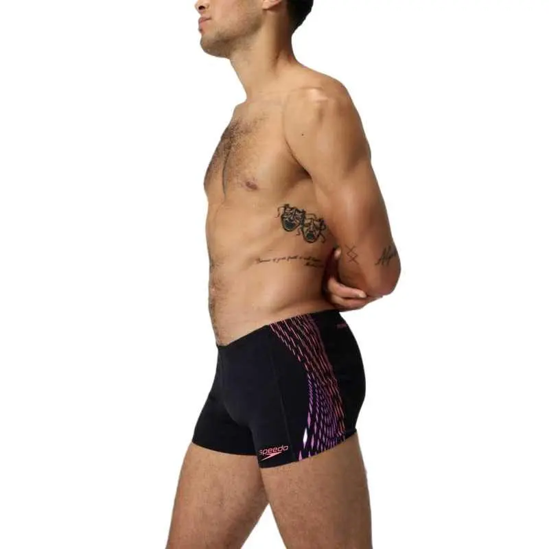 Speedo TechPanelAquashort Swimming Shorts Men's Black/Coral-2
