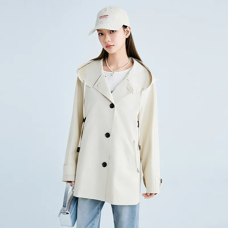 LEDIN Trench Coat Women's Mist White-2