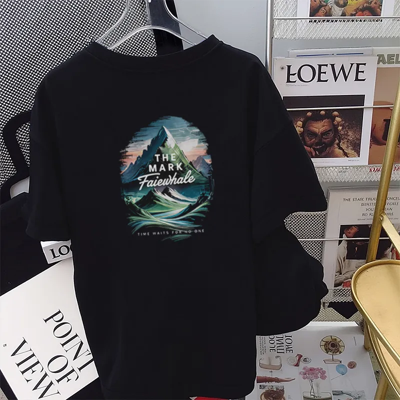 FAIRWHALE Drop Shoulder Sleeve T Shirt Women's-5