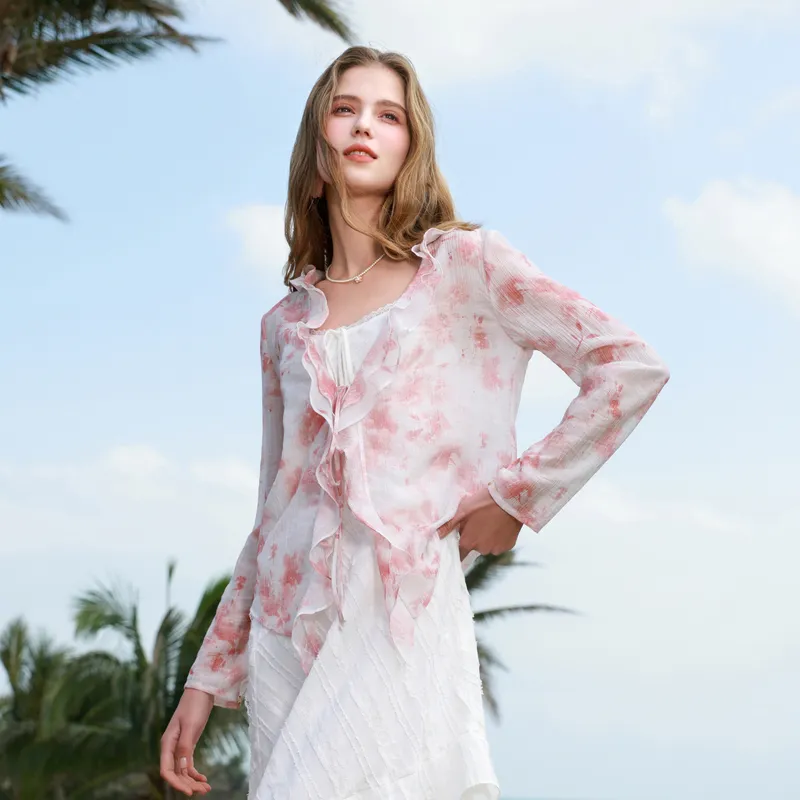 3COLOUR Shirt Women's Cherry Blossom Pink Floral-3