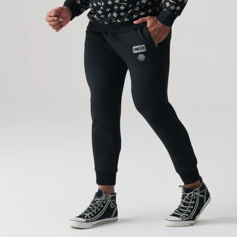TCH Casual Pants Unisex Black Base With Silver Logo-3