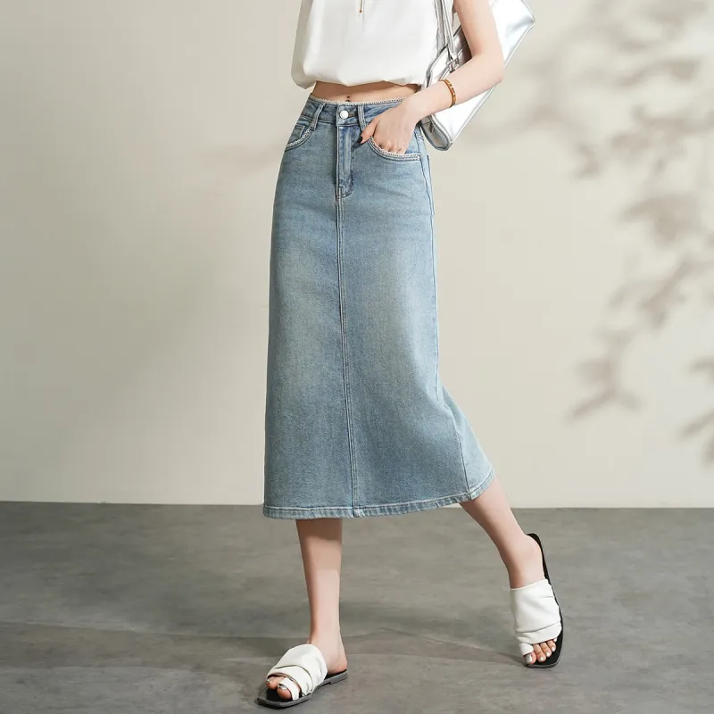 TERRE BLEUE Denim Long Skirt Women's-2