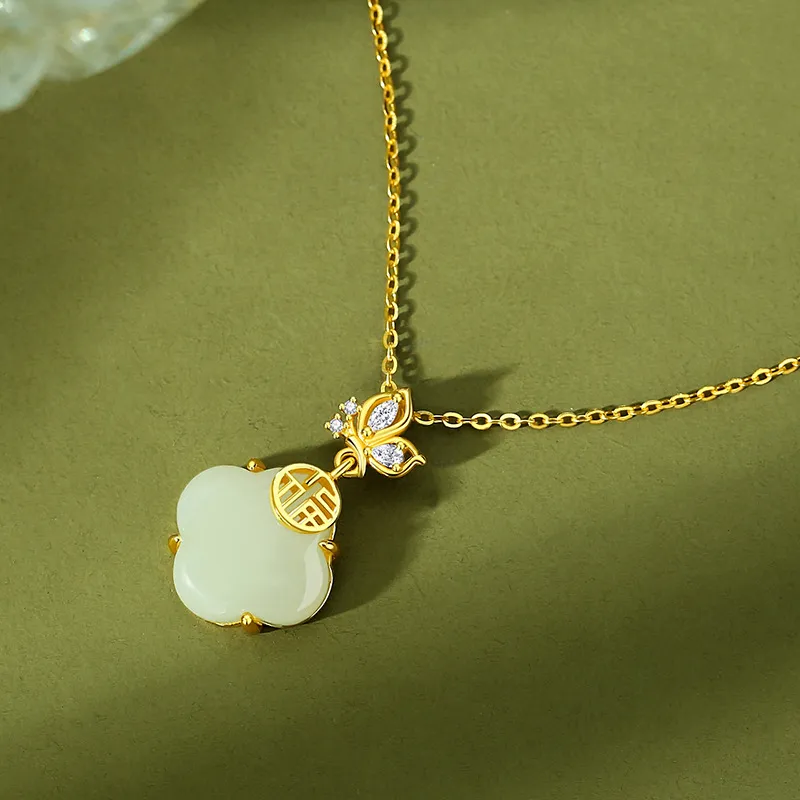 Royal Heaven's Choice Hetian Jade Pale Greenish White Jade Unisex-3