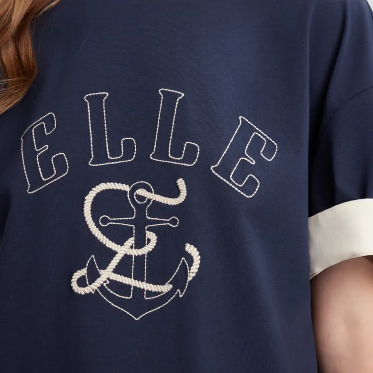 ELLE Short Sleeved T Shirts Women's-5