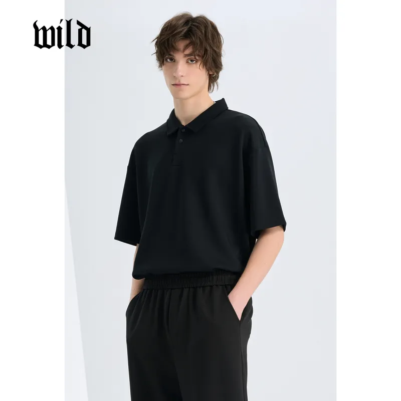 WILD LEADER Polo Shirts Men Mysterious Black[TW5118280]-1