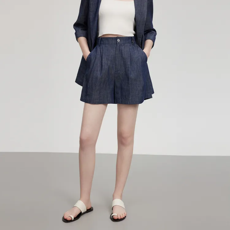 ELLE Casual Shorts Women's Denim Blue-4