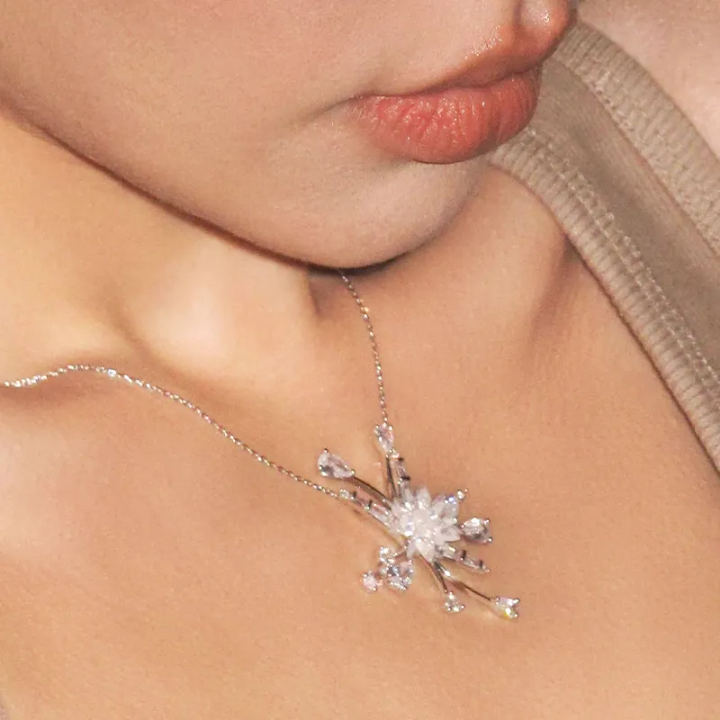 BOONEE ALUS White Gold Plated Copper Necklaces Women's-2