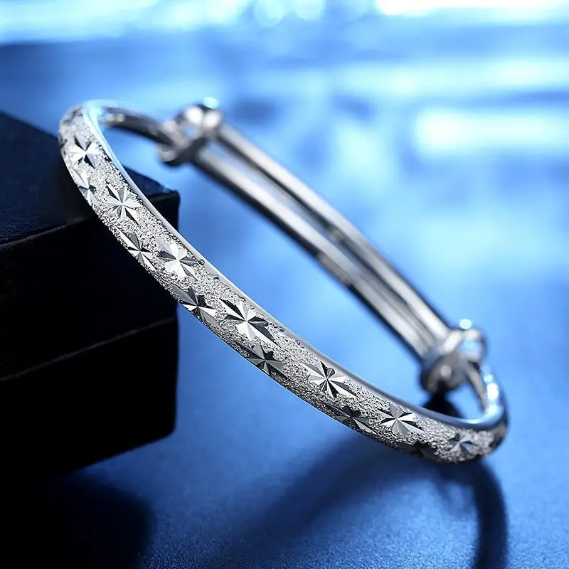 YINDIEFANG 999 Fine Silver Sterling Silver Bangle Women's-1
