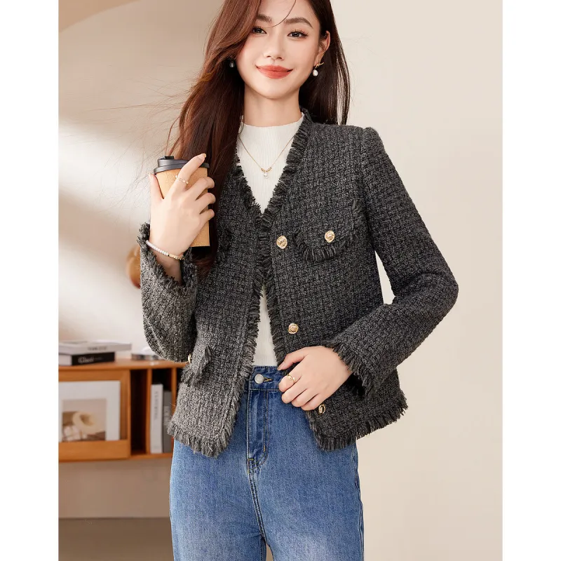 Like The Age Of Water Velvet feel Coat Women's Gray-3