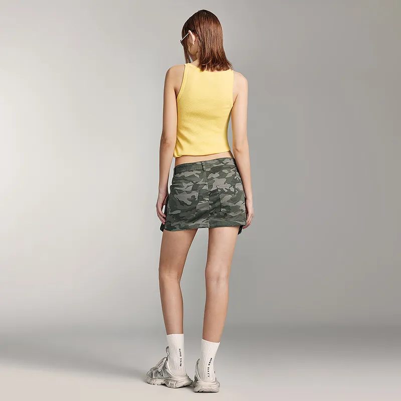 Miss Sixty Cargo Short Skirts Women's Army Green-3