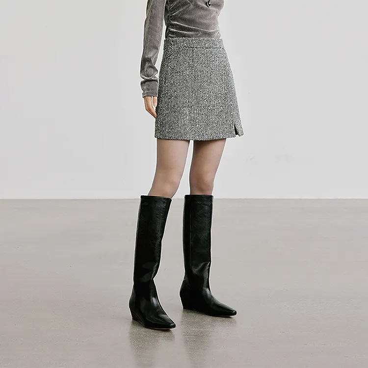 Hopeshow Casual Short Skirts Women's Gray-2