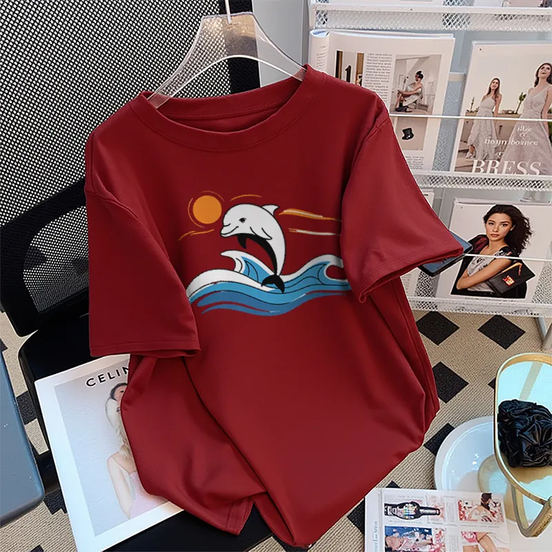 FAIRWHALE Drop Shoulder Sleeve T Shirt Women's-8