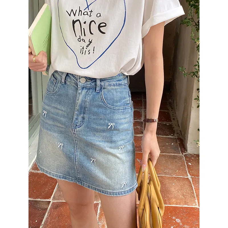 ONE SHALLOW Denim Short Skirts Women's-2