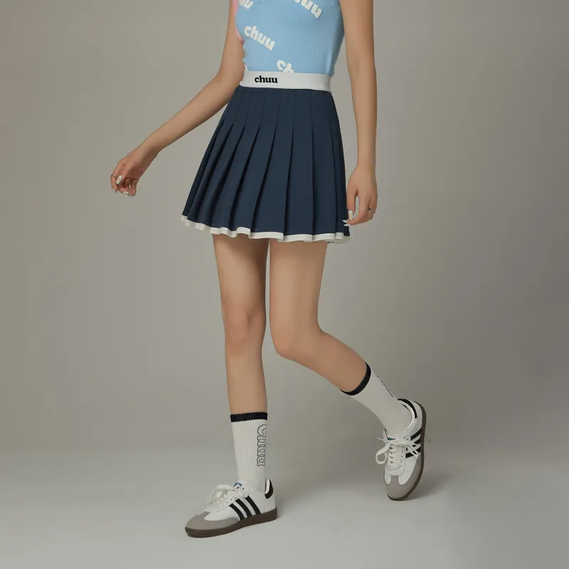 CHUU Casual Short Skirts Women's Navy Blue-3