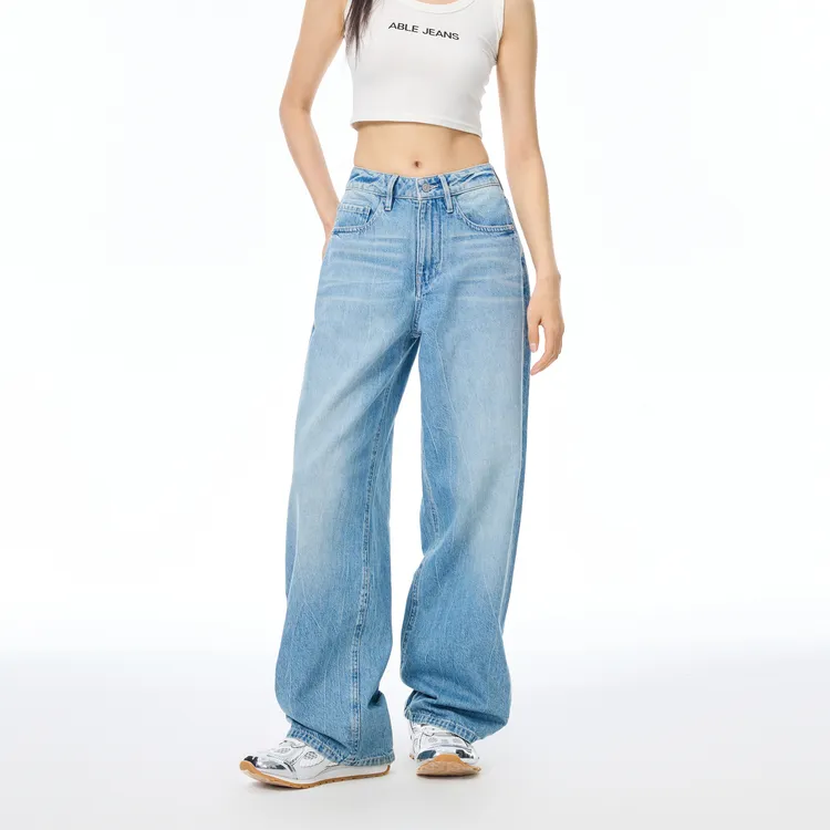 ABLE JEANS Women's Light Yellow Mud Blue-3