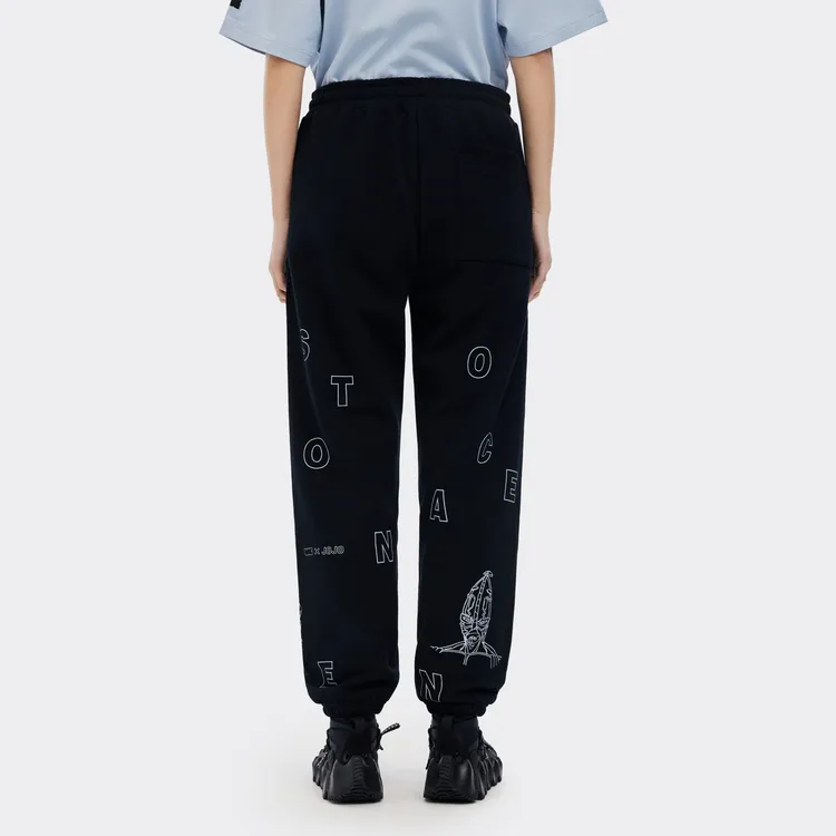 Panda Jojo X LNG X JOJO Knitted Sweatpants Unisex Black-3