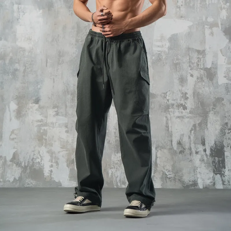 LUJIAMEN Casual Pants Unisex Dark Gray-5