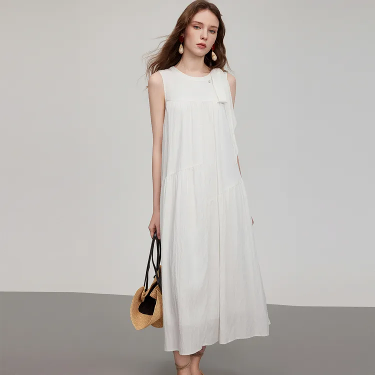 ELLE Sleeveless Dress Women's White-6