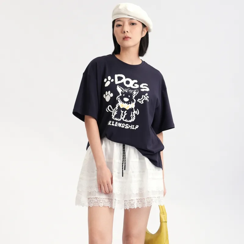 SETIROM T Shirts Women's Navy Blue-4