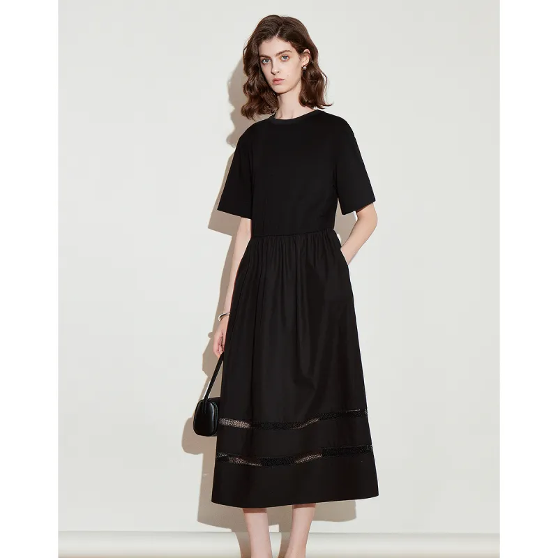 Initial Language Short Sleeved Dresses Women's-2