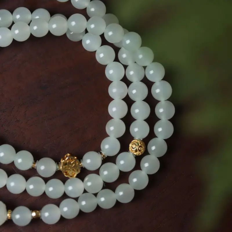 TIANTAISHAN Hetian Jade Bracelets White Jade/Pale Greenish White Jade Unisex-5