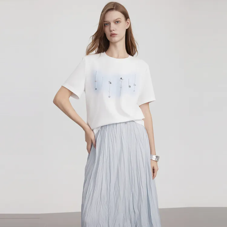 ELLE T Shirts Women's White-2