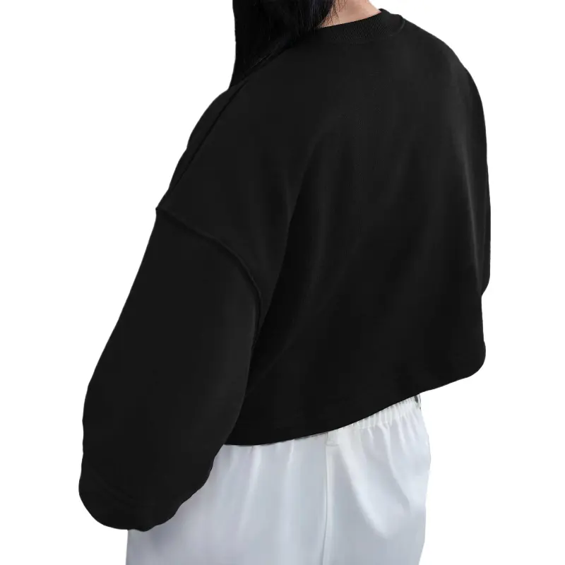 Nike Sportswear Phoenix FleeceSwoosh Drop Shoulder Sleeve T Shirt Women's Black-3