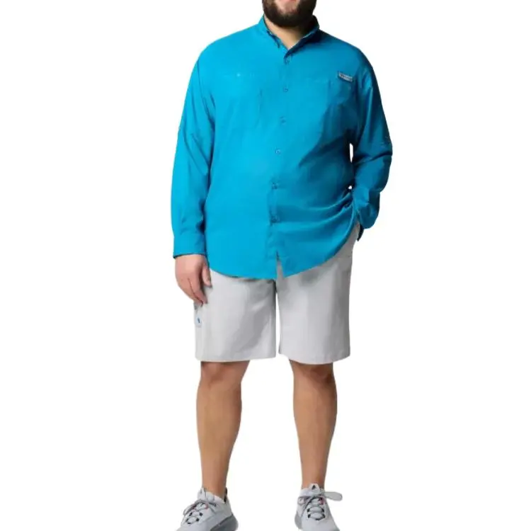 Columbia PFG Tamiami Long Sleeve Shirt - Big Shirt Men's Blue-4