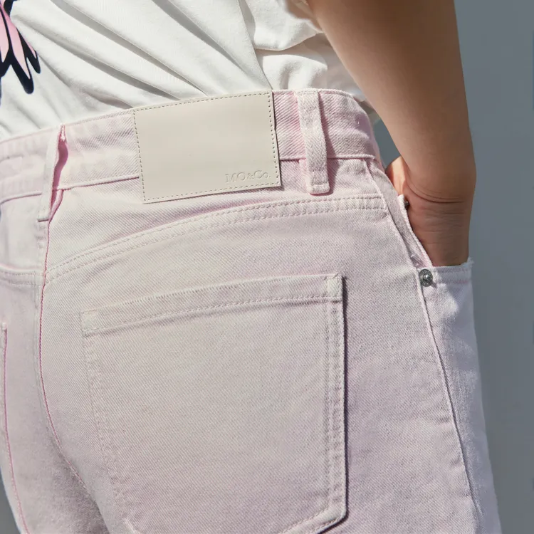 MO&CO Denim Shorts Women's Light Pink-5